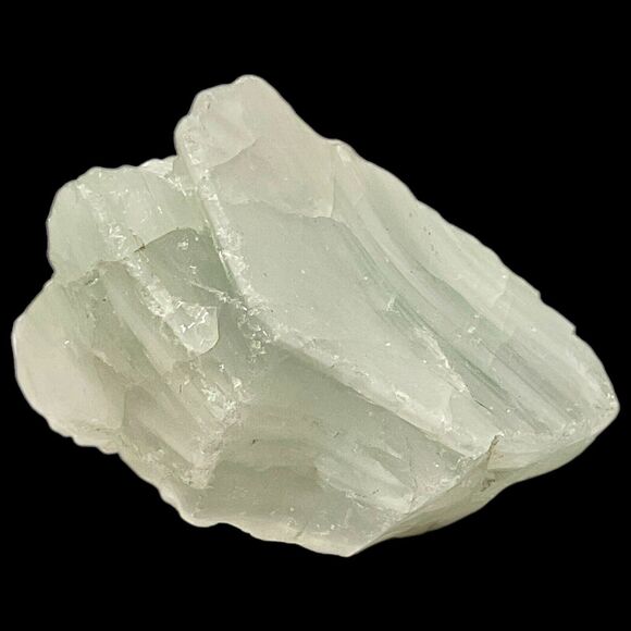 Milk Glass Clear Layered Art Glass Cullet Glowing Manganese Slag Glass #5GX37 - Picture 4 of 7